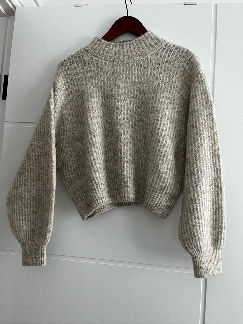 American Vintage Ribbed Mock Neck Sweater - Oatmeal